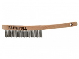 Faithfull Heavy-Duty Stainless Steel Scratch Brush, 3 Row £7.99